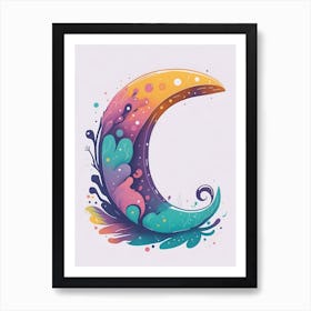 Colorful Letter C Illustration 46 Art Print