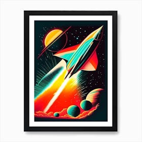 Intergalactic Vintage Sketch Space Art Print