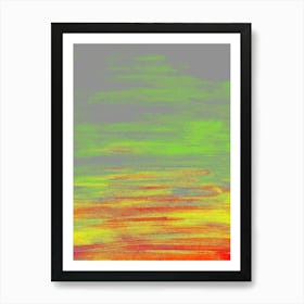 Minimalist Landscape Yellow Red Art Print