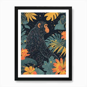 Chimpanzee In The Jungle Art Print