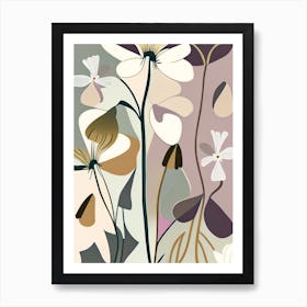 Bellflower Wildflower Modern Muted Colours Art Print