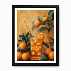 Iced Tea With Oranges Art Print