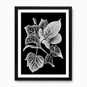 Quince Leaf Linocut 1 Art Print