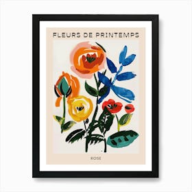 Spring Floral French Poster  Rose 15 Art Print