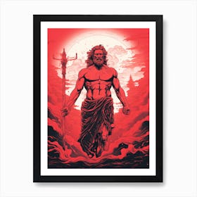  An Illustration Of Poseidon Neo Classicism 1 Art Print