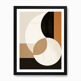 Bauhaus Essence: Circles of Beige Opulence Art Print