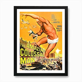 Horror Fantasy Movie Poster, The Colossal Man Art Print