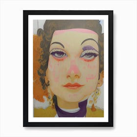 Quirky Portrait Of Woman Art Print