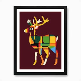 Colorful Deer Art Print