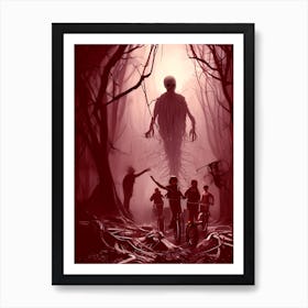 Chasing the Bad Guys (Red) Art Print