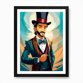 Man In Top Hat Art Print