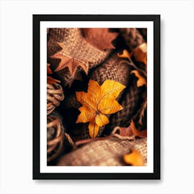 Autumn Leaves On A Blanket Art Print