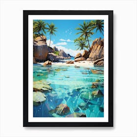 A Painting Of Anse Source Dargent, Seychelles 4 Art Print