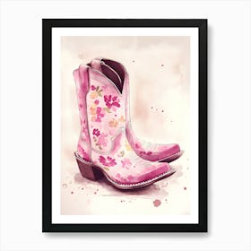 Pink Cowboy Boots 1 Art Print