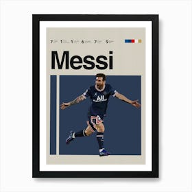 Lionel Messi Inspired Psg Art Print