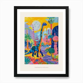 Colourful Abstract Dinosaur Pattern Painting Poster Art Print