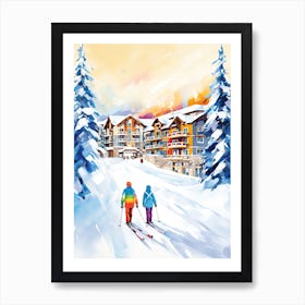 Sun Peaks Resort   British Columbia Canada, Ski Resort Illustration 1 Art Print