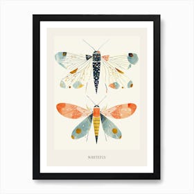 Colourful Insect Illustration Whitefly 7 Poster Art Print