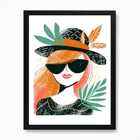 Girl In A Hat 12 Art Print