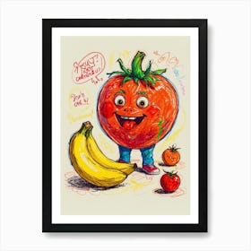 Tomato And Banana Art Print