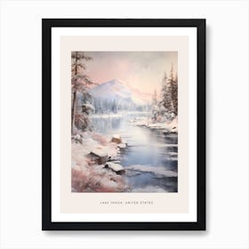 Dreamy Winter Painting Poster Lake Tahoe Usa 4 Art Print