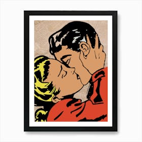 Kissing Couple Art Print