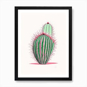 Acanthocalycium Cactus Minimal Line Drawing 1 Art Print