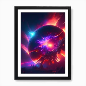 Supernova Neon Nights Space Art Print