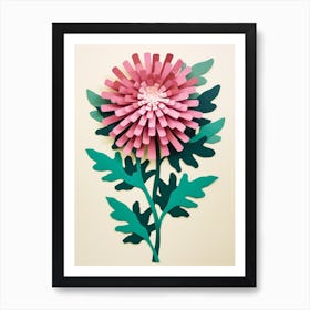 Cut Out Style Flower Art Chrysanthemum 2 Affiche