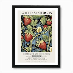 William Morris Strawberries Flowers Vintage Exhibition Art Print