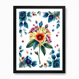 Floral Frame Art Print