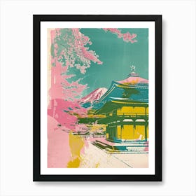 Fujikawaguchiko Japan Duotone Silkscreen 3 Art Print