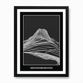 Slieve Donard Mountain Line Drawing 2 Poster Art Print