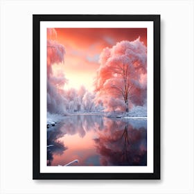 Sunrise In The Snow Art Print