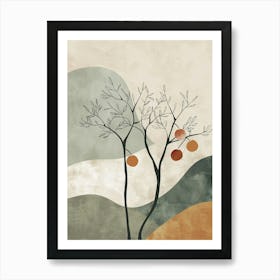 Apple Tree Minimal Japandi Illustration 2 Art Print