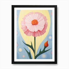 Carnation Dianthus 3 Hilma Af Klint Inspired Pastel Flower Painting Art Print