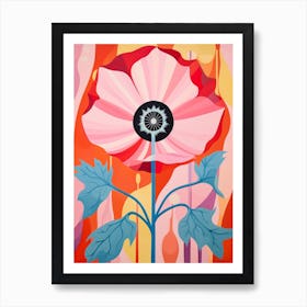 Poppy 4 Hilma Af Klint Inspired Pastel Flower Painting Art Print
