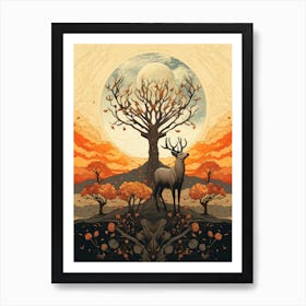 Deer In The Forest 1 Art Print