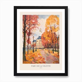 Autumn City Park Painting Parc De La Vilette Paris Poster Art Print