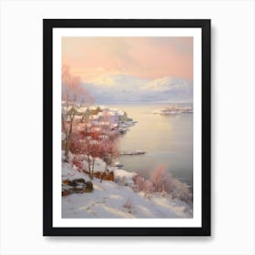 Dreamy Winter Painting Troms Norway 2 Art Print