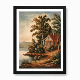 Cottage By The Lake Art Print