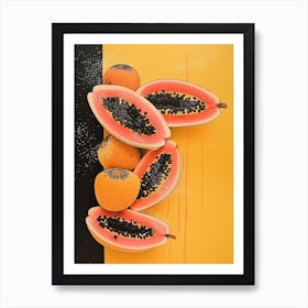 Art Deco Abstract Papaya Art Print