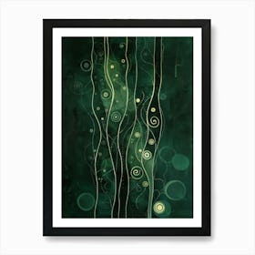 Green Swirls Art Print