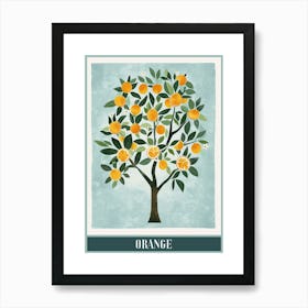 Orange Tree Flat Illustration 4 Poster Art Print