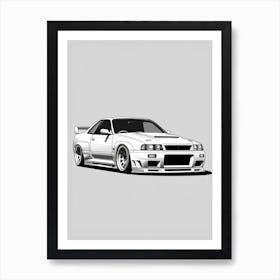 Nissan Gtr Line Drawing 11 Art Print