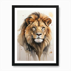 Lion Watercolor Painting 3 Art Print