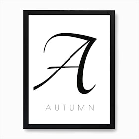 Autumn Typography Name Initial Word Art Print