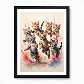 A Group of Playful Kittens Art Print