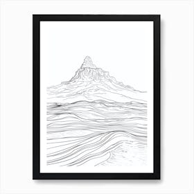 Mount Olympus Greece Line Drawing 6 Art Print