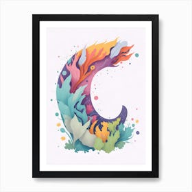 Colorful Letter C Illustration 21 Art Print